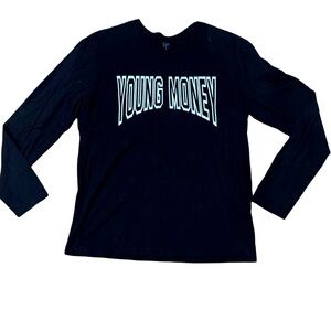 YOUNG MONEY LONG SLEEVE TEE IN BLACK SIZE XL